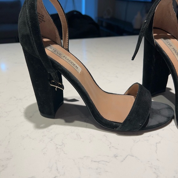 STEVE MADDEN CARSON HEEL IN BLACK SUEDE - Picture 6 of 9